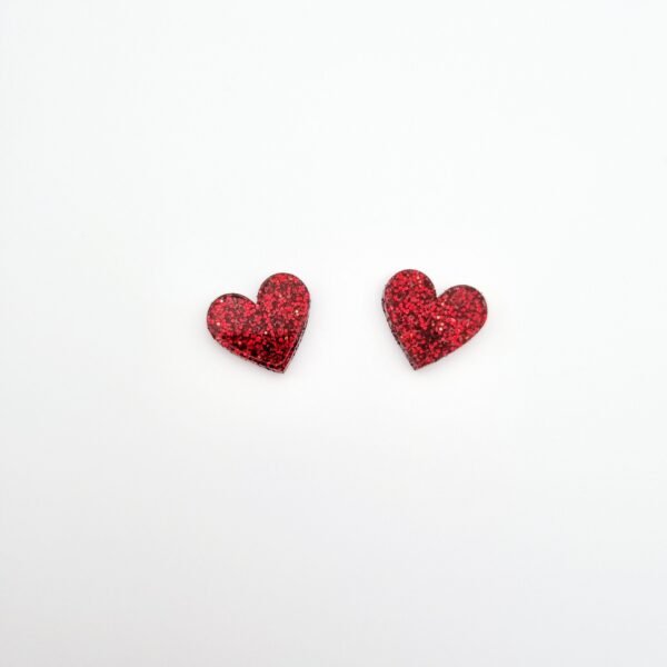 Sparkly Heart Stud Earrings