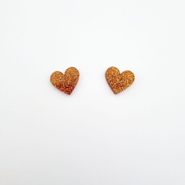 Sparkly Heart Stud Earrings