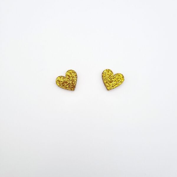 Sparkly Heart Stud Earrings