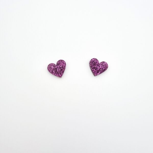 Sparkly Heart Stud Earrings