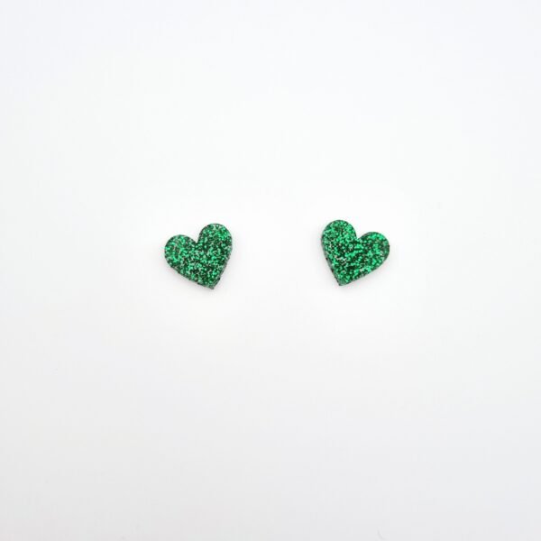 Sparkly Heart Stud Earrings