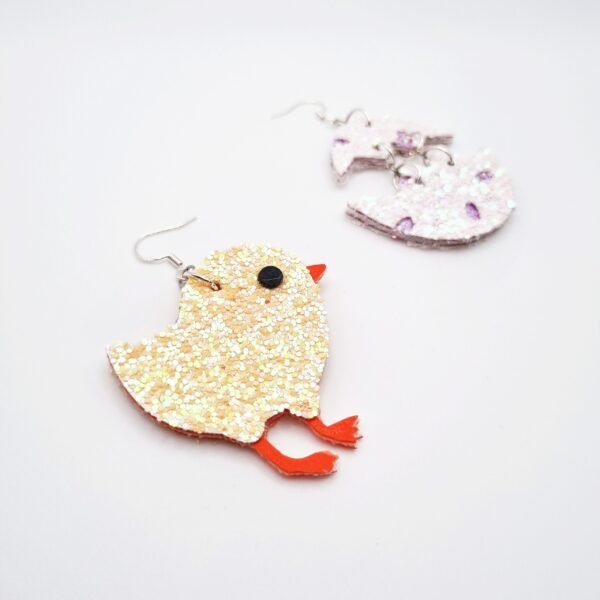 Glittery Easter Chick Earrings - Image 4