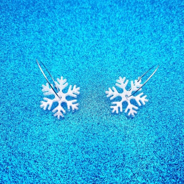 Spinner Snowflake Hoop Earrings - Image 3