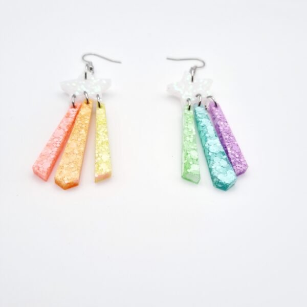 Rainbow Shooting Star Earrings