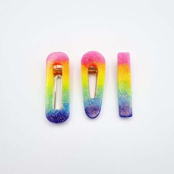 Neon Rainbow Hair Clips - Image 3