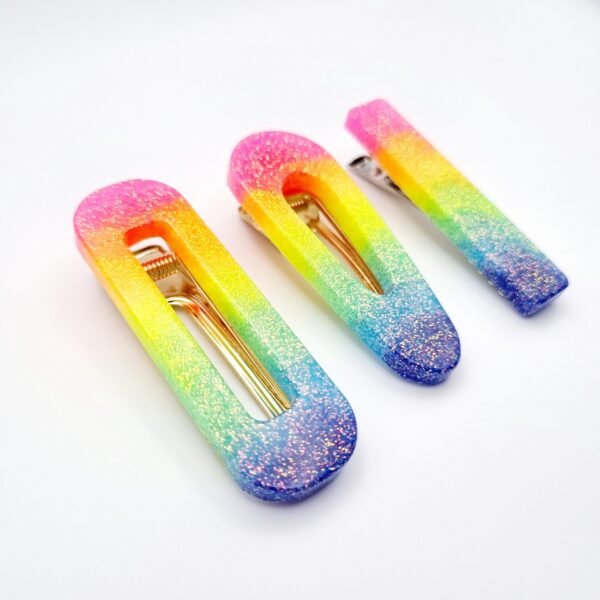 Neon Rainbow Hair Clips