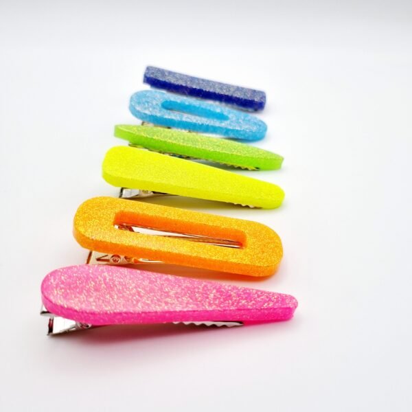 Neon Rainbow Hair Clips - Image 2