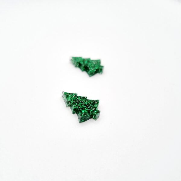 Sparkly Christmas Tree Stud Earrings - Image 2