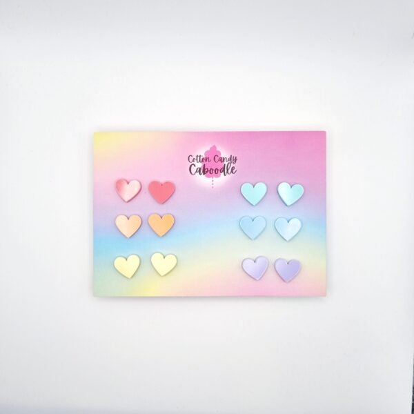 Pastel Heart Stud Earrings - Image 2