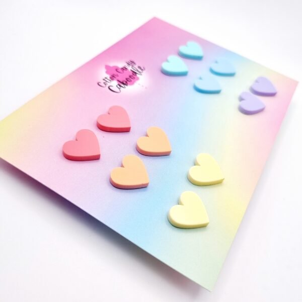 Pastel Heart Stud Earrings - Image 3