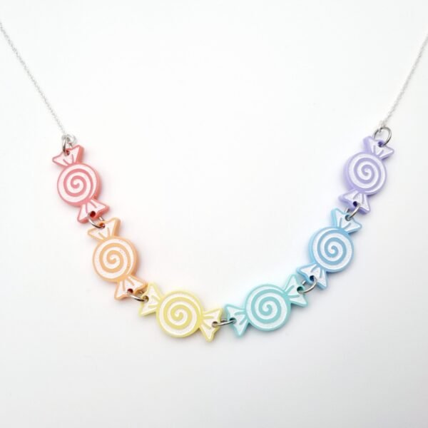 Pastel Rainbow Sweet Treats Statement Necklace - Image 3