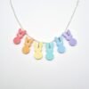 Pastel Rainbow Easter Bunny Peep Necklace