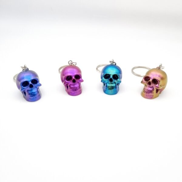 Metallic Skull Keyring