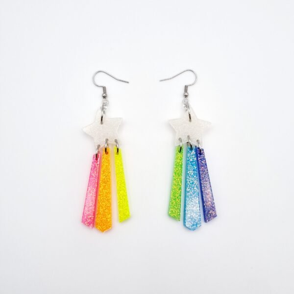 Rainbow Shooting Star Earrings