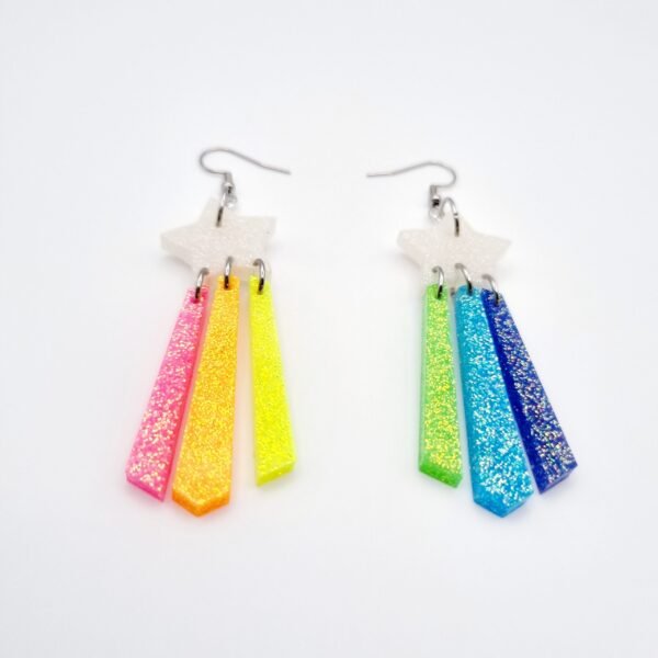 Rainbow Shooting Star Earrings